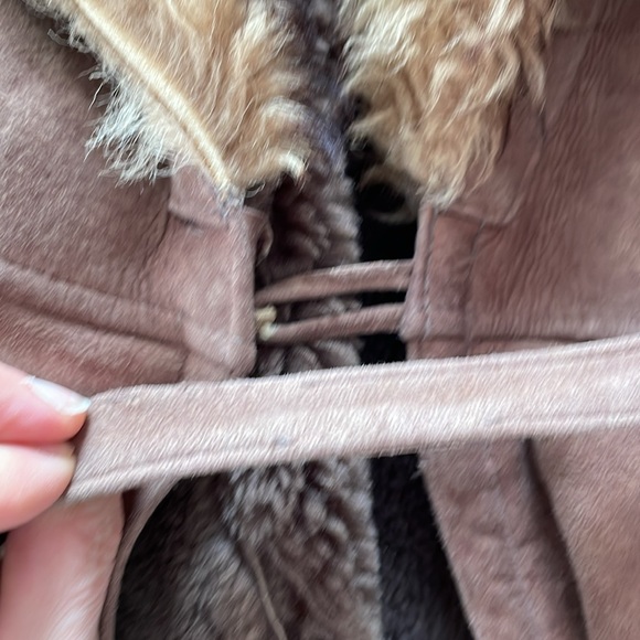 Penny Lane S 🐑 Saks 5th Avenue Sheepskin vintage coat shearling leather wool - Picture 8 of 16